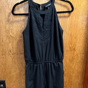 Banana Republic Black Sleeveless Embroidered Jumpsuit 0